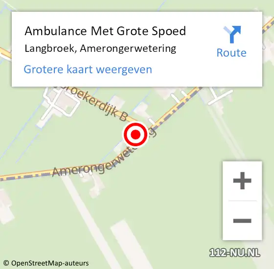 Locatie op kaart van de 112 melding: Ambulance Met Grote Spoed Naar Langbroek, Amerongerwetering op 2 januari 2014 18:20