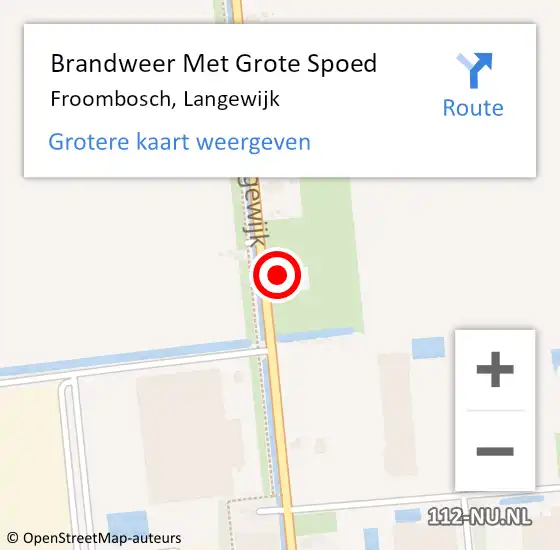 Locatie op kaart van de 112 melding: Brandweer Met Grote Spoed Naar Froombosch, Langewijk op 28 november 2016 00:15