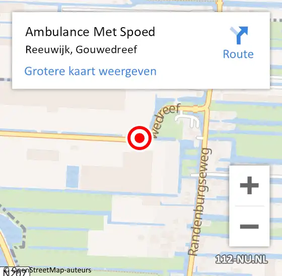 Locatie op kaart van de 112 melding: Ambulance Met Spoed Naar Reeuwijk, Gouwedreef op 28 november 2016 07:40