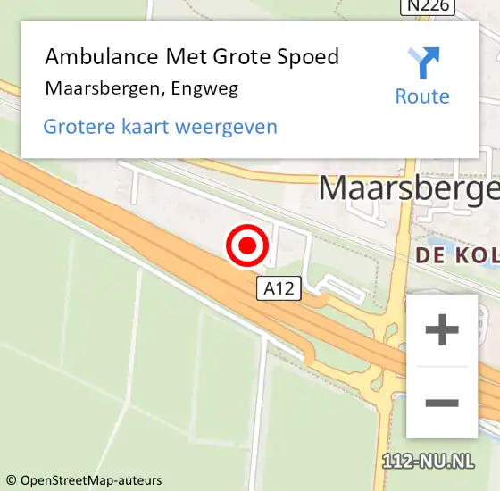 Locatie op kaart van de 112 melding: Ambulance Met Grote Spoed Naar Maarsbergen, Engweg op 28 november 2016 07:46