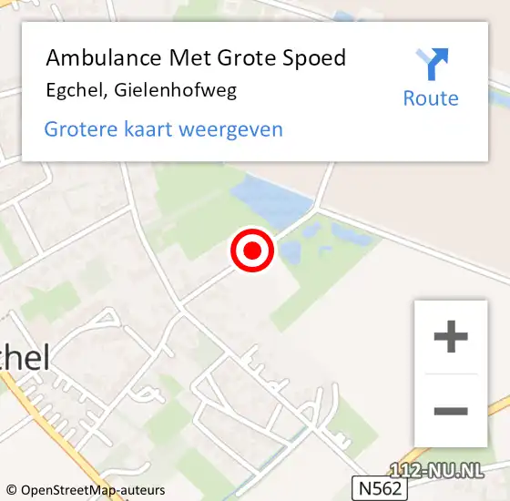 Locatie op kaart van de 112 melding: Ambulance Met Grote Spoed Naar Egchel, Gielenhofweg op 2 januari 2014 19:02