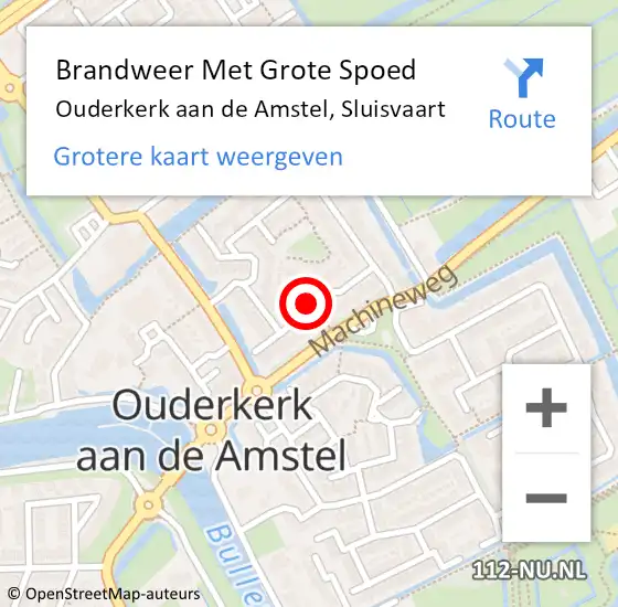 Locatie op kaart van de 112 melding: Brandweer Met Grote Spoed Naar Ouderkerk aan de Amstel, Sluisvaart op 28 november 2016 10:18