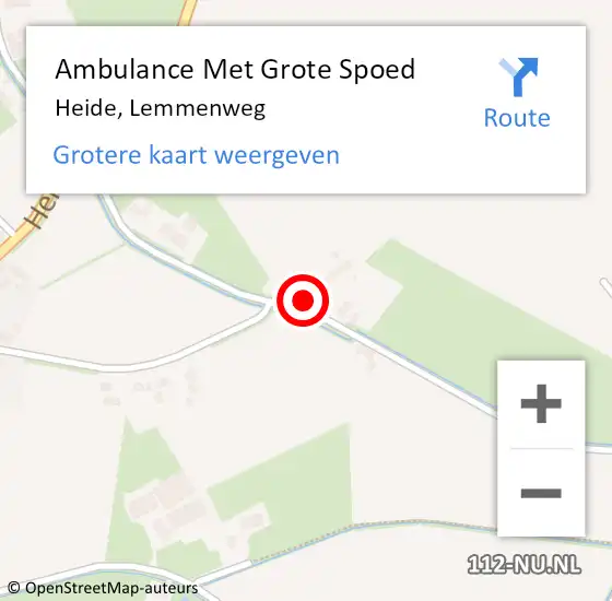 Locatie op kaart van de 112 melding: Ambulance Met Grote Spoed Naar Heide, Lemmenweg op 28 november 2016 10:33