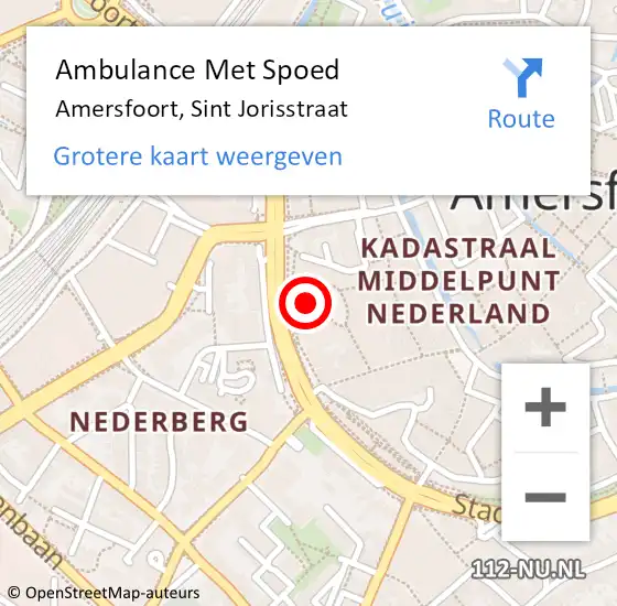 Locatie op kaart van de 112 melding: Ambulance Met Spoed Naar Amersfoort, Sint Jorisstraat op 28 november 2016 13:07