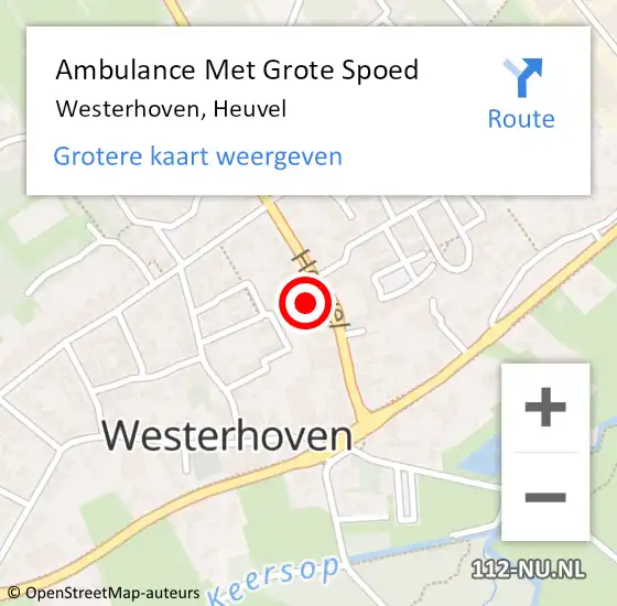 Locatie op kaart van de 112 melding: Ambulance Met Grote Spoed Naar Westerhoven, Heuvel op 28 november 2016 14:08