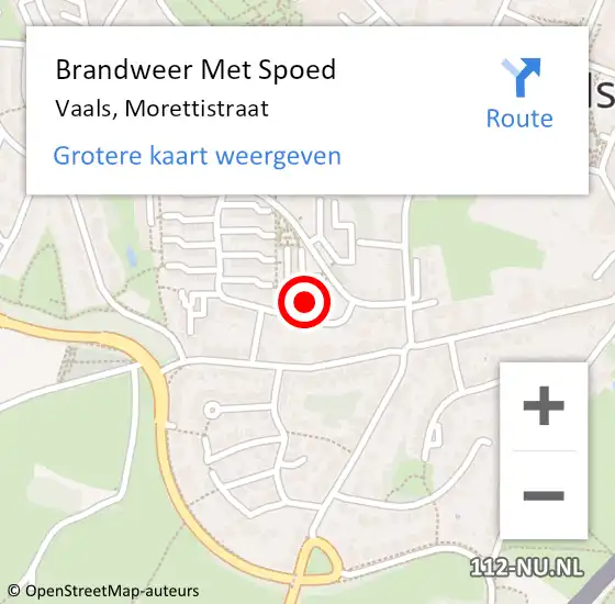 Locatie op kaart van de 112 melding: Brandweer Met Spoed Naar Vaals, Morettistraat op 28 november 2016 15:20