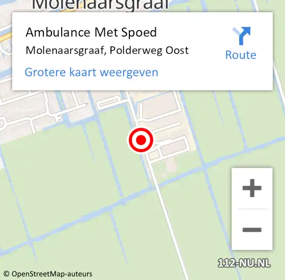 Locatie op kaart van de 112 melding: Ambulance Met Spoed Naar Molenaarsgraaf, Oost op 28 november 2016 15:57