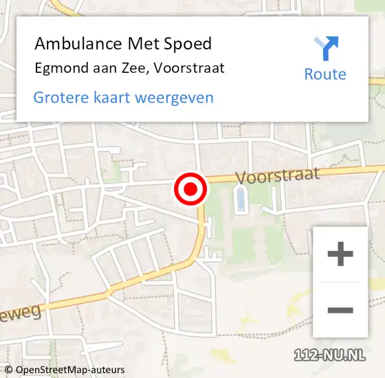 Locatie op kaart van de 112 melding: Ambulance Met Spoed Naar Egmond aan Zee, Voorstraat op 2 januari 2014 19:57