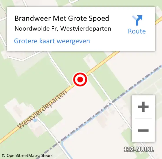 Locatie op kaart van de 112 melding: Brandweer Met Grote Spoed Naar Noordwolde Fr, Westvierdeparten op 28 november 2016 16:54