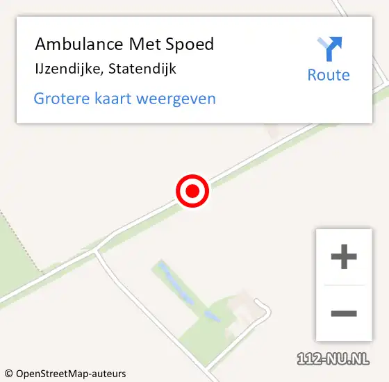 Locatie op kaart van de 112 melding: Ambulance Met Spoed Naar IJzendijke, Statendijk op 28 november 2016 18:07