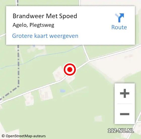 Locatie op kaart van de 112 melding: Brandweer Met Spoed Naar Agelo, Plegtsweg op 2 januari 2014 20:13