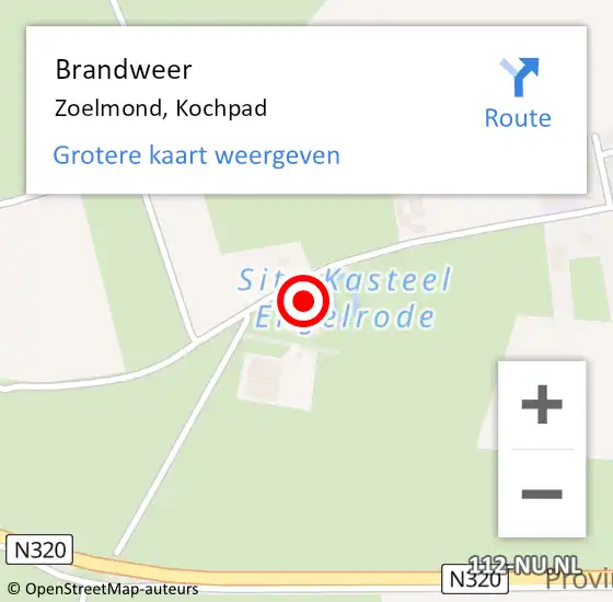 Locatie op kaart van de 112 melding: Brandweer Zoelmond, Kochpad op 28 november 2016 20:14