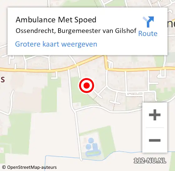 Locatie op kaart van de 112 melding: Ambulance Met Spoed Naar Ossendrecht, Burgemeester van Gilshof op 28 november 2016 20:50