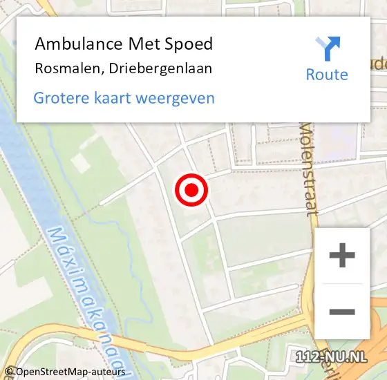 Locatie op kaart van de 112 melding: Ambulance Met Spoed Naar Rosmalen, Driebergenlaan op 28 november 2016 22:10