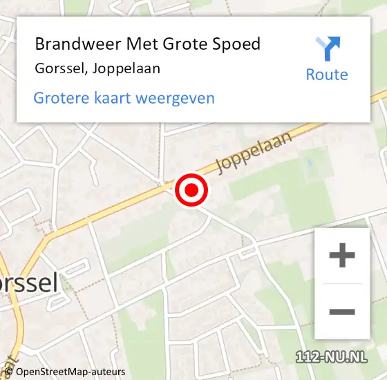 Locatie op kaart van de 112 melding: Brandweer Met Grote Spoed Naar Gorssel, Joppelaan op 28 november 2016 22:53