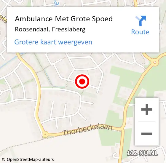 Locatie op kaart van de 112 melding: Ambulance Met Grote Spoed Naar Roosendaal, Freesiaberg op 29 november 2016 00:56