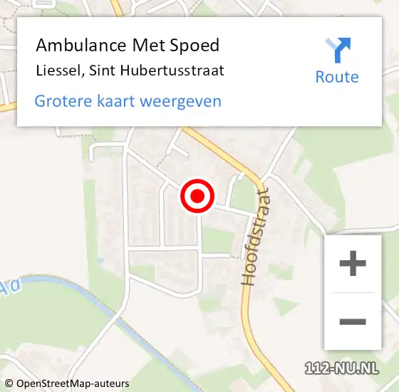 Locatie op kaart van de 112 melding: Ambulance Met Spoed Naar Liessel, Sint Hubertusstraat op 29 november 2016 01:33