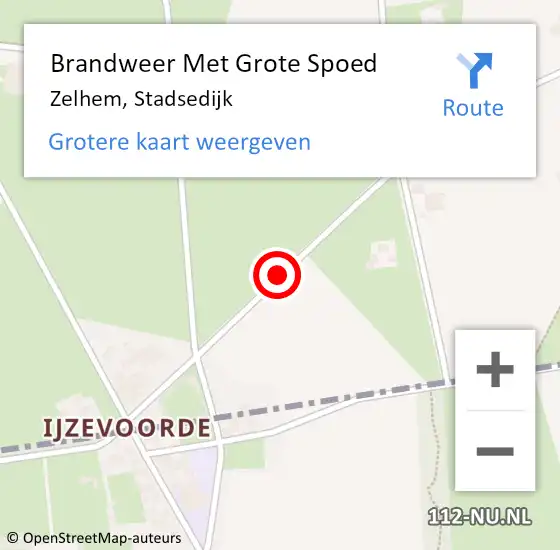 Locatie op kaart van de 112 melding: Brandweer Met Grote Spoed Naar Zelhem, Stadsedijk op 29 november 2016 02:42