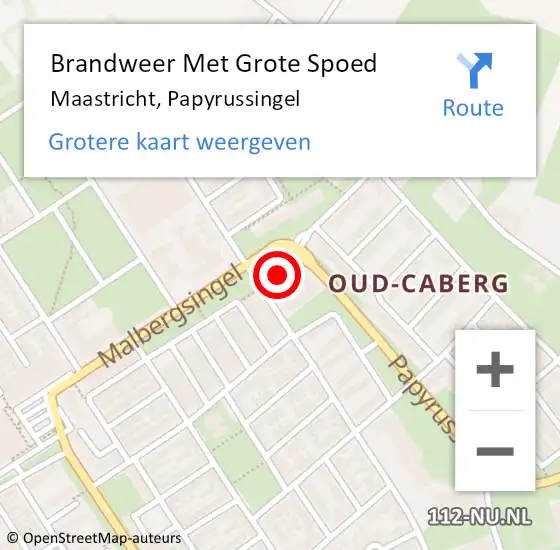 Locatie op kaart van de 112 melding: Brandweer Met Grote Spoed Naar Maastricht, Papyrussingel op 29 november 2016 03:05