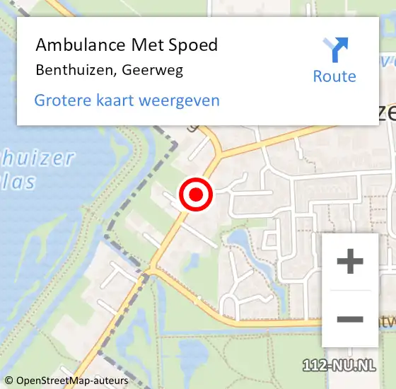 Locatie op kaart van de 112 melding: Ambulance Met Spoed Naar Benthuizen, Geerweg op 29 november 2016 06:02