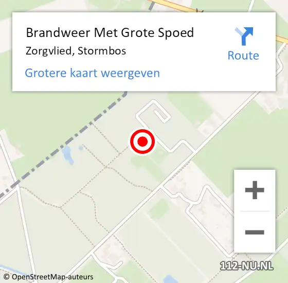 Locatie op kaart van de 112 melding: Brandweer Met Grote Spoed Naar Zorgvlied, Stormbos op 29 november 2016 06:33