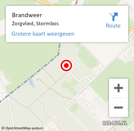 Locatie op kaart van de 112 melding: Brandweer Zorgvlied, Stormbos op 29 november 2016 06:42