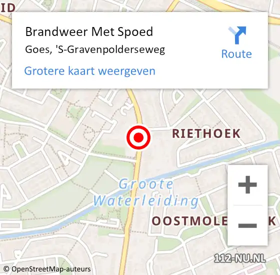 Locatie op kaart van de 112 melding: Brandweer Met Spoed Naar Goes, 'S-Gravenpolderseweg op 29 november 2016 08:12