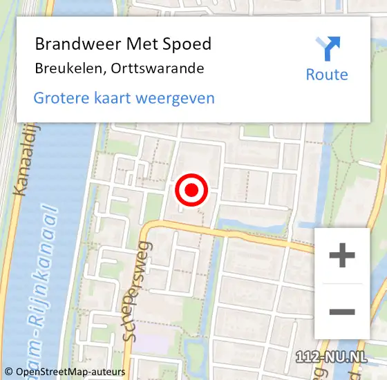 Locatie op kaart van de 112 melding: Brandweer Met Spoed Naar Breukelen, Orttswarande op 2 januari 2014 21:18