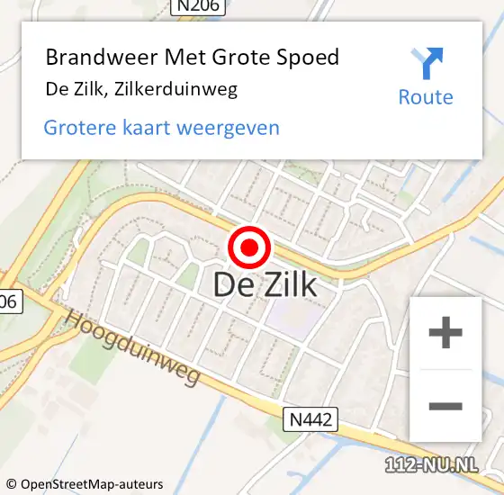 Locatie op kaart van de 112 melding: Brandweer Met Grote Spoed Naar De Zilk, Zilkerduinweg op 29 november 2016 11:19