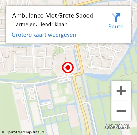 Locatie op kaart van de 112 melding: Ambulance Met Grote Spoed Naar Harmelen, Hendriklaan op 29 november 2016 12:10