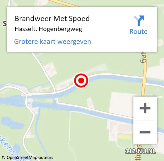 Locatie op kaart van de 112 melding: Brandweer Met Spoed Naar Hasselt, Hogenbergweg op 29 november 2016 13:29