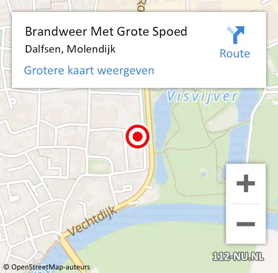 Locatie op kaart van de 112 melding: Brandweer Met Grote Spoed Naar Dalfsen, Molendijk op 29 november 2016 13:41