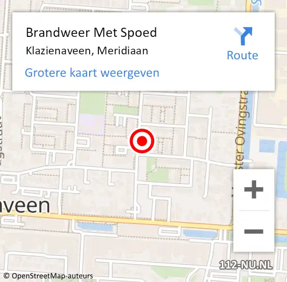 Locatie op kaart van de 112 melding: Brandweer Met Spoed Naar Klazienaveen, Meridiaan op 29 november 2016 14:12
