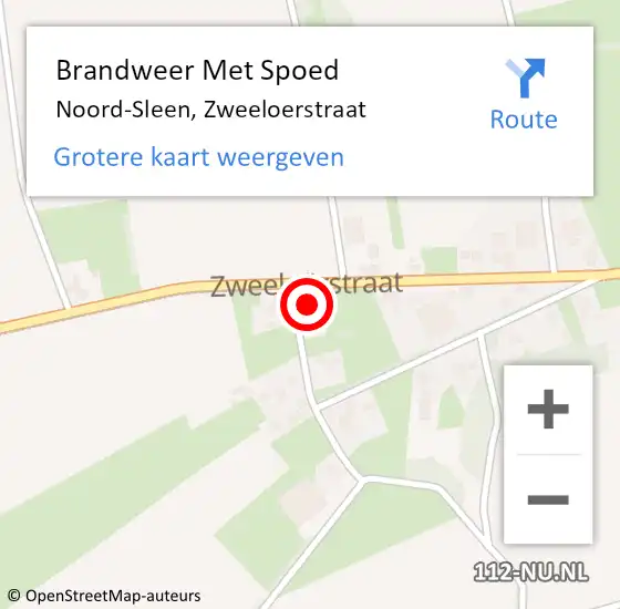 Locatie op kaart van de 112 melding: Brandweer Met Spoed Naar Noord-Sleen, Zweeloerstraat op 29 november 2016 14:24