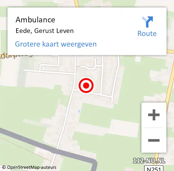 Locatie op kaart van de 112 melding: Ambulance Eede, Gerust Leven op 29 november 2016 14:30