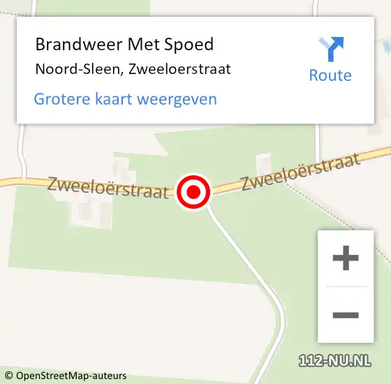 Locatie op kaart van de 112 melding: Brandweer Met Spoed Naar Noord-Sleen, Zweeloerstraat op 29 november 2016 14:31