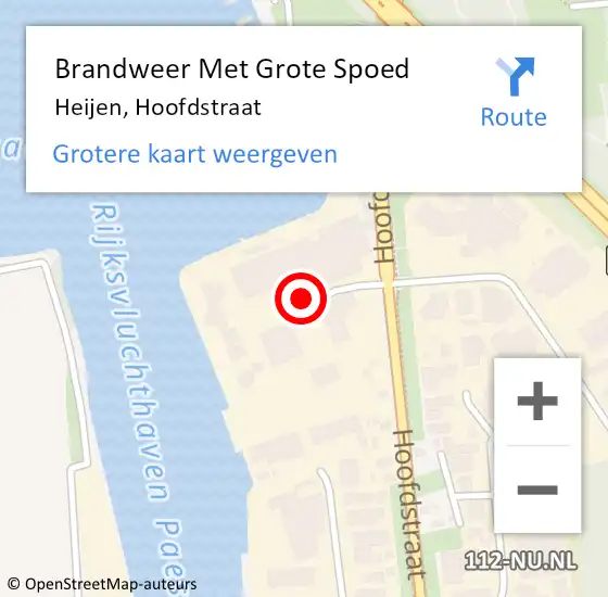 Locatie op kaart van de 112 melding: Brandweer Met Grote Spoed Naar Heijen, Hoofdstraat op 29 november 2016 14:32