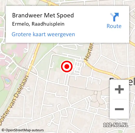 Locatie op kaart van de 112 melding: Brandweer Met Spoed Naar Ermelo, Raadhuisplein op 29 november 2016 14:38