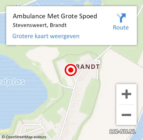 Locatie op kaart van de 112 melding: Ambulance Met Grote Spoed Naar Stevensweert, Brandt op 29 november 2016 14:44