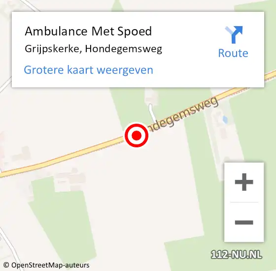 Locatie op kaart van de 112 melding: Ambulance Met Spoed Naar Grijpskerke, Hondegemsweg op 29 november 2016 15:07