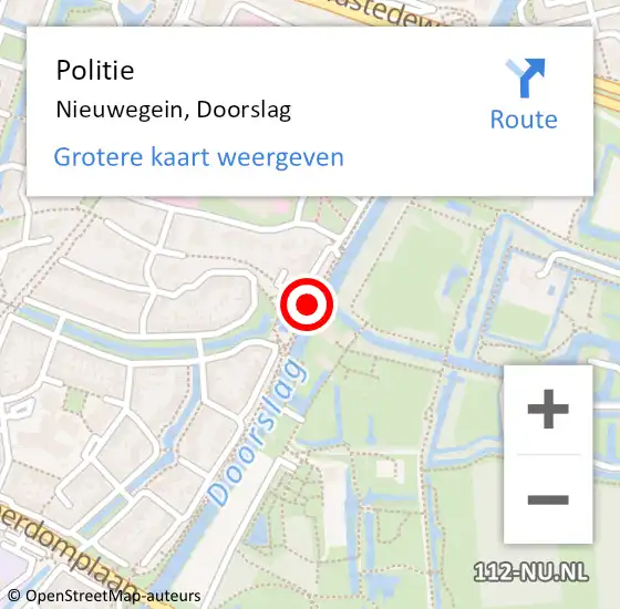 Locatie op kaart van de 112 melding: Politie Nieuwegein, Doorslag op 29 november 2016 15:11