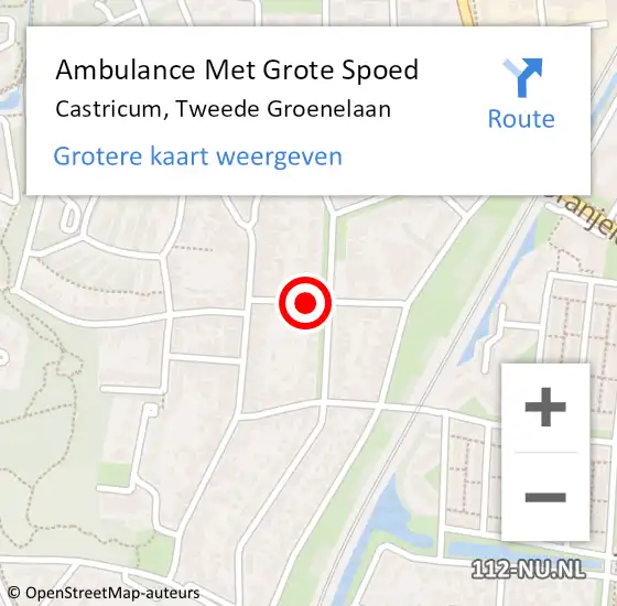 Locatie op kaart van de 112 melding: Ambulance Met Grote Spoed Naar Castricum, Tweede Groenelaan op 2 januari 2014 22:29