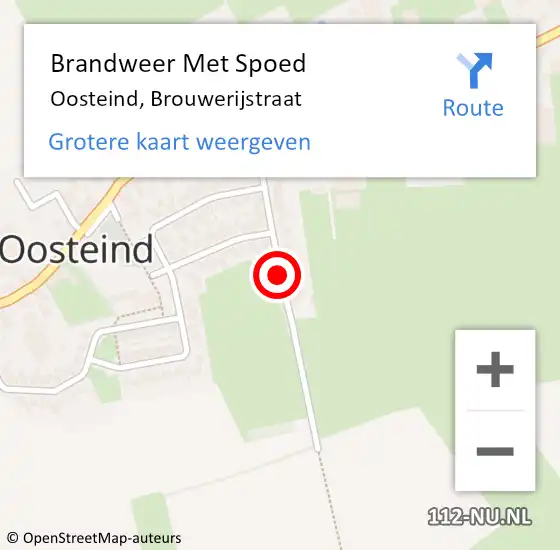 Locatie op kaart van de 112 melding: Brandweer Met Spoed Naar Oosteind, Brouwerijstraat op 29 november 2016 17:20