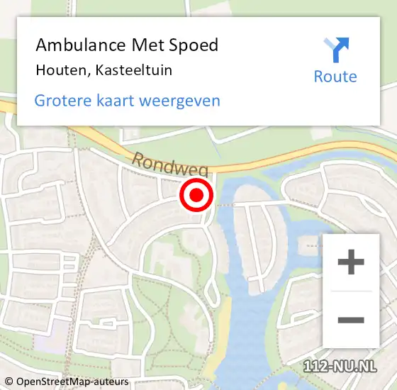 Locatie op kaart van de 112 melding: Ambulance Met Spoed Naar Houten, Kasteeltuin op 29 november 2016 18:12