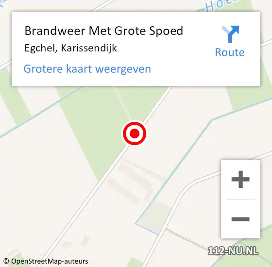 Locatie op kaart van de 112 melding: Brandweer Met Grote Spoed Naar Egchel, Karissendijk op 29 november 2016 18:26