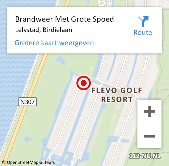 Locatie op kaart van de 112 melding: Brandweer Met Grote Spoed Naar Lelystad, Birdielaan op 29 november 2016 19:19