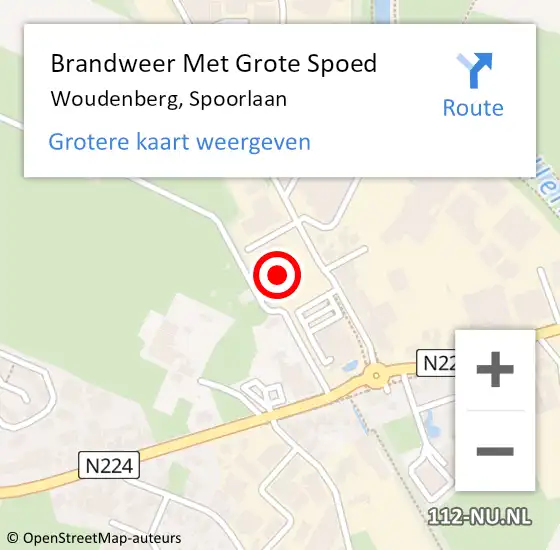 Locatie op kaart van de 112 melding: Brandweer Met Grote Spoed Naar Woudenberg, Spoorlaan op 29 november 2016 19:50