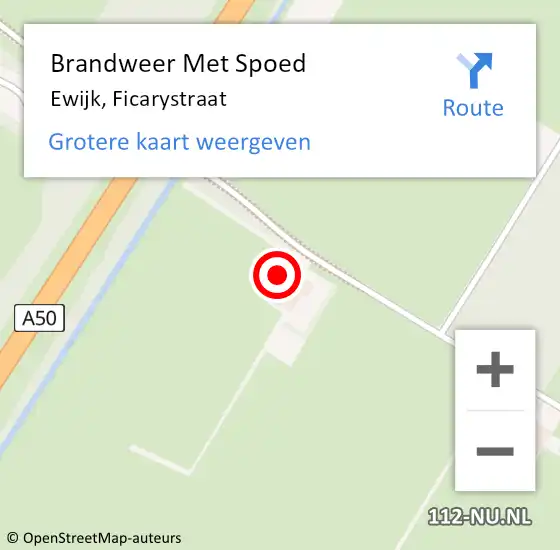 Locatie op kaart van de 112 melding: Brandweer Met Spoed Naar Ewijk, Ficarystraat op 29 november 2016 20:40