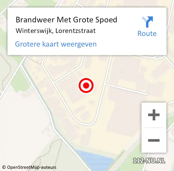 Locatie op kaart van de 112 melding: Brandweer Met Grote Spoed Naar Winterswijk, Lorentzstraat op 29 november 2016 21:58