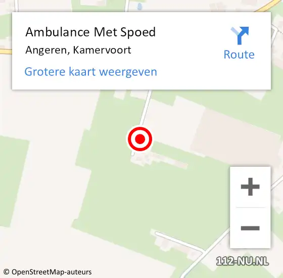 Locatie op kaart van de 112 melding: Ambulance Met Spoed Naar Angeren, Kamervoort op 29 november 2016 23:31